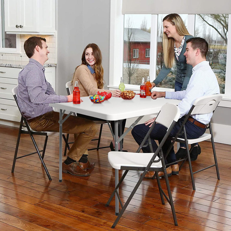 LUCKYREMORE 34 Plastic Square Portable Folding Table Reviews Wayfair